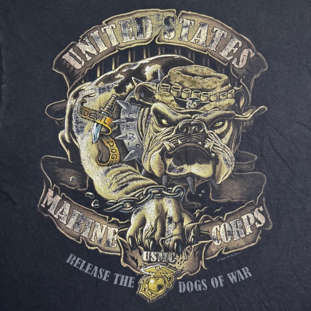 Marine Corps Bulldog T-Shirt USMC Dogs of War Graphic Tee Semper Fi Pride - Picture 3 of 5